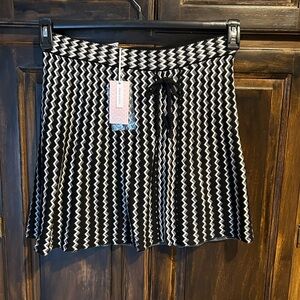 Candie's Black and White Chevron Skater Skirt